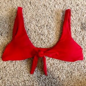 Front tie red bikini!